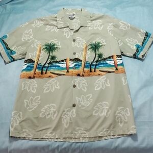 Hawaiian Surf Board Button-Up Shirt XL Vintage 90s Y2k